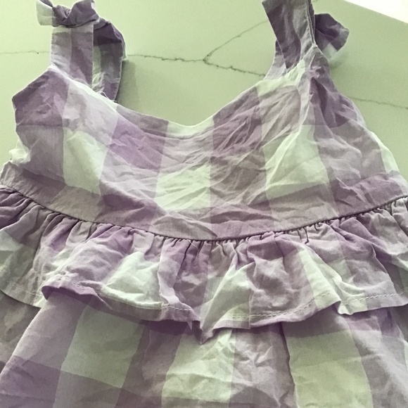 Little Girl Janie and Jack Purple Gingham Pant Set Size 2T - Picture 4 of 8